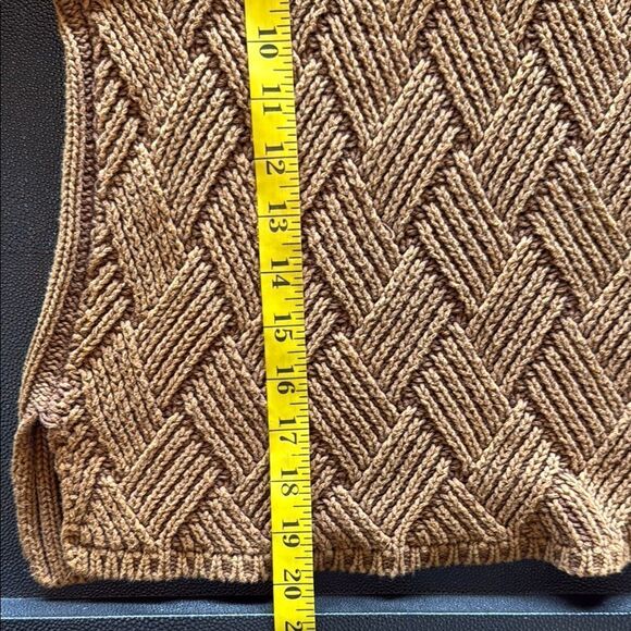 RVCA Women's Camel Criss Cross  Cotton Knit Sweater size Small - Picture 10 of 10